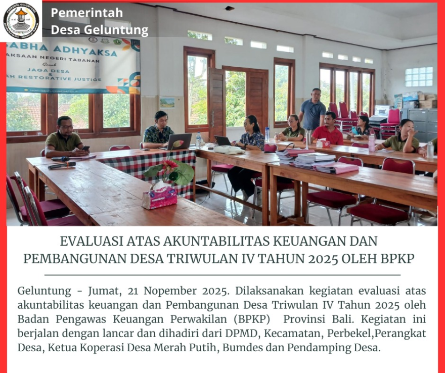 Evaluasi atas Akuntabilitas Keuangan dan Pembangunan Desa Triwulan IV Tahun 2025 Oleh BPKP